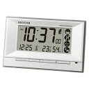 リズム時計 電波目覚まし時計 温湿度計付 フィットウェーブD207