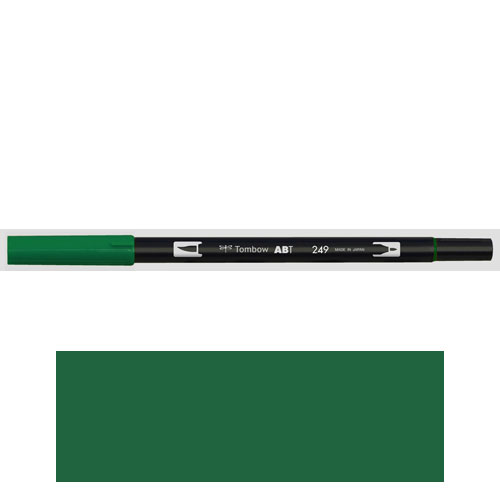 トンボ鉛筆　ABT　デュアルブラッシュペン　水彩　マーカー　カラーペン　ツインタイプ　DUALBRUSH　単色（ハンターグリーン）