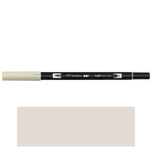トンボ鉛筆　デュアルブラッシュペン　AB−T　N89　ABT　水彩　スケッチ　画材　カリグラフィ　イラスト　ツインタイプ（ウォームグレー1）