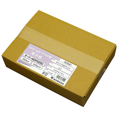 桜井 耐水紙 （片面光沢） オーパーMDPG250 220g/m2 A4 250枚（シロ）
