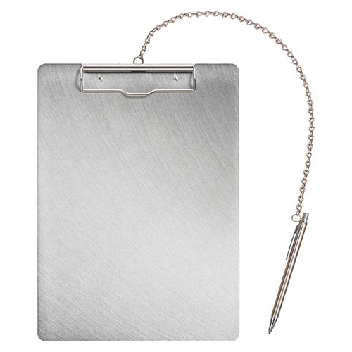 エヌケイ ステンレス用箋挟 チェーン+ペン付 A4判