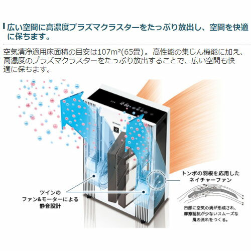 シャープ　床置き型　プラズマクラスター空気清浄機　約39畳用　プラズマクラスター25000　花粉対策