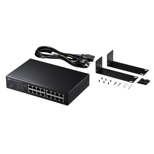 サンワサプライ 直送 Giga対応スイッチングハブ 16ポート・ループ検知機能つき