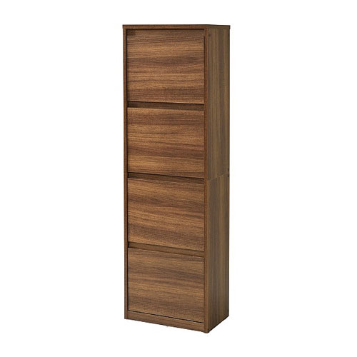 JKプラン　靴箱　シューズボックス　スリム　4段　大容量　最大16足　薄型　収納　ラック　靴収納（ブラウン）