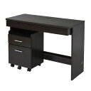 JKプラン デスク シンプルデスク 2点セット 配線 収納 PCデスク パソコンデスク シンプル SOHO(ダークブラウン)