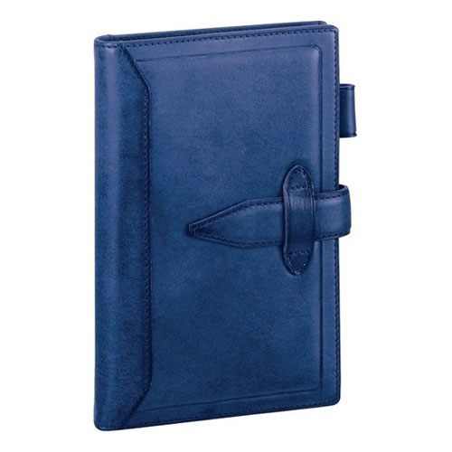 レイメイ藤井 ダ・ヴィンチ グランデ ロロマクラシック システム手帳 (リング24mm) バイブル ダヴィンチ ヌメ革(牛)(ブルー)