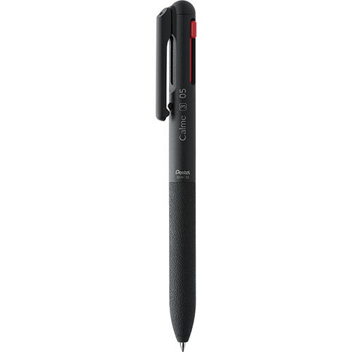 ぺんてる Calme カルム 3色ボールペン 静音設計 油性ボールペン 0．5（黒 赤 青）（ブラック）
