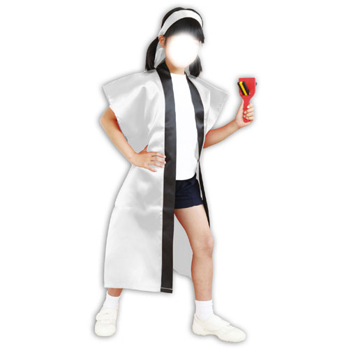 【1点までメール便も可能】祭りはっぴ （市松柄）青 7-10歳用　　［国産 法被 はっぴ 半被 半纏 はんてん イベント 神輿 神社 お祝い お祭り］【A-0246_】