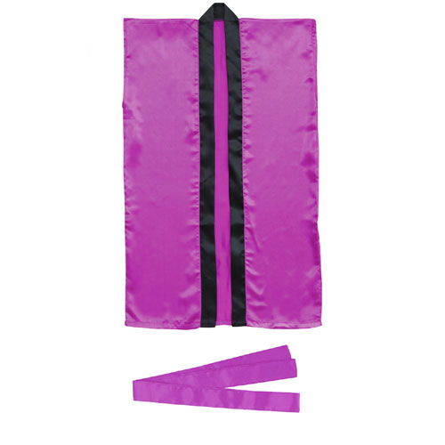アーテック　サテンロングハッピ　S（ハチマキ付）運動会　衣装　お祭り　子供　小学生（紫）