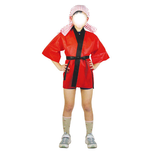 アーテック カラー不織布ハッピ 大人用 L 運動会 体育祭 衣装 お祭り（赤）