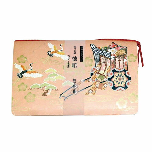 カミイソ 伊予和紙 懐紙&懐紙入れ 御所車に鶴