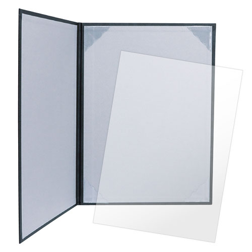 ササガワ 証書ファイル A4 レザー調 銀灰黒（ギンカイグロ）