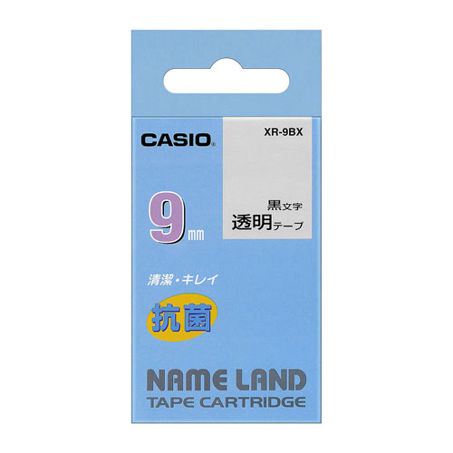 カシオ ネームランド用テープカートリッジ 抗菌テープ(透明テープ/黒文字) カシオ ネームランド用テープカートリッジ 抗菌テープ(透明テープ/黒文字)