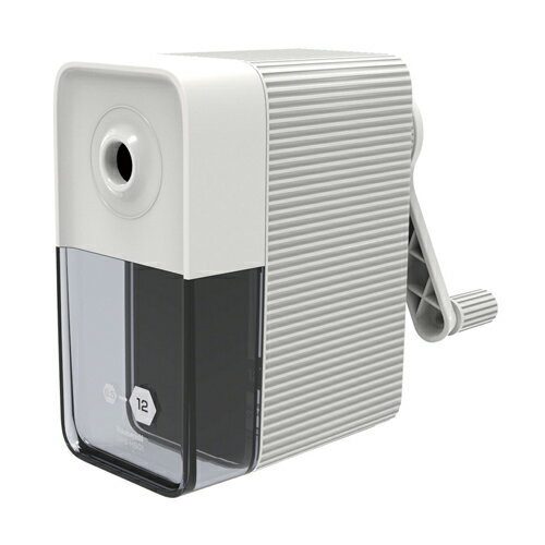 ナカバヤシ 太い鉛筆も削れる手動鉛筆削り（ホワイト）