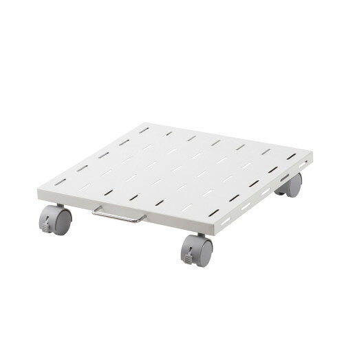 ※取寄せ品となる為メーカーに在庫があれば1週間程度でお届けいたします。メーカー欠品の場合はお待ちいただく場合もございます。※取寄せ品につき、お客様都合によるご注文後のキャンセルおよび返品はお受けできません。●デスク下に収納して、スペースを有効に活用できるプリンタスタンドです●堅牢なスチール製プリンタスタンドです●トナーの交換や用紙の補充に便利なキャスター仕様で手軽に引き出すことができます●キャスター2個はストッパー付きで自然に動くことが無く安全性があがります●便利な取っ手付きです●オプションで固定ベルトやアジャスターを取り付けることができます●入数：1台●サイズ：W400×D435×H90mm●重量：2.96kg●出荷形態：ノックダウン組立式(お客様組立て)●梱包：1個口/460×432×64mm・3.49kg●カラー：ホワイト●総耐荷重：60kg●材質：天板/スチール(エポキシ樹脂粉体塗装)、キャスター/ナイロン●天板サイズ：W400×D400×t1mm●キャスターの有無：あり●キャスター径：50mm●JANコード：4969887626986※商品コード：751-04728