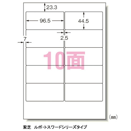 エーワン　パソコンプリンタ＆ワープロラベルシール〈プリンタ兼用〉　マット紙（A4判）　20枚入　規格：A4判10面