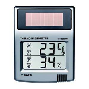 佐藤計量器 デジタル温湿度計 使用電池:太陽電池+ボタン電池(LR44) 佐藤計量器 デジタル温湿度計 使用電池:太陽電池+ボタン電池(LR44)
