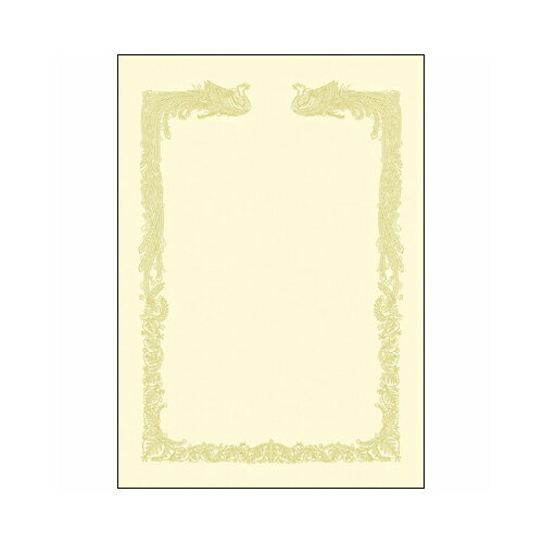 ササガワ　OA対応賞状用紙　横書用　雲ナシ　100枚パック　タカ印　A4判（クリーム）