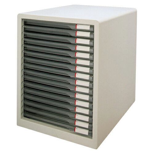 アイリスオーヤマ　レターケース　規格:超浅型16段（ライトグレー）