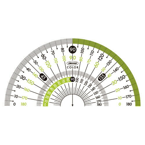 共栄プラスチック　カラー分度器　半円（グリーン）