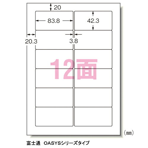 Rakuten - エーワン　パソコンプリンタ&ワープロラベルシール〈プリンタ兼用〉 マット紙（A4判）　500枚入 規格:A4判12面