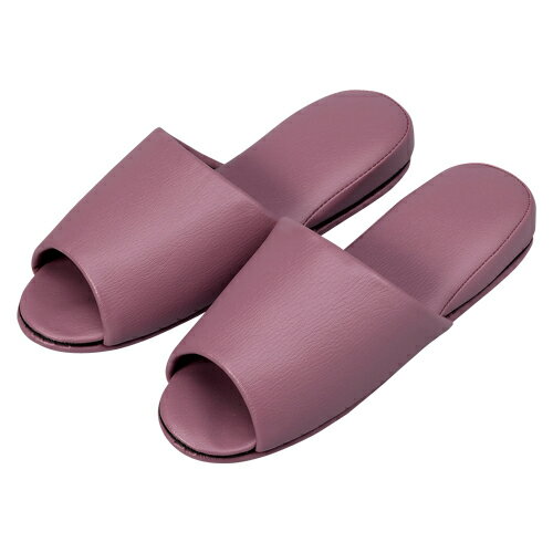 オーミケンシ　抗菌レザー調スリッパ　抗菌レザー調スリッパ(10足組・前開き) （ライラック）