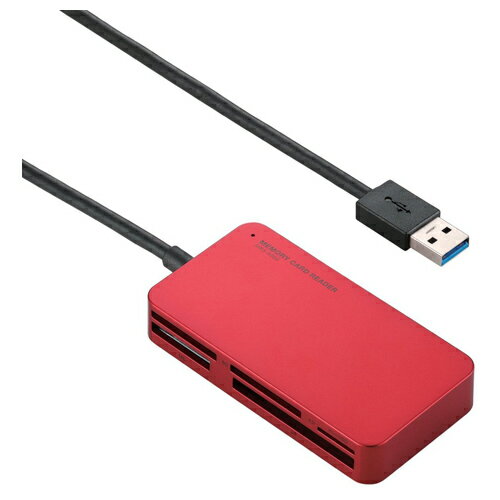 エレコム USB3.0対応メモリリーダライタ 51+5メディア対応(レッド)