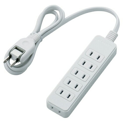 エレコム　スイングプラグタップ 6個口　1m（ホワイト）