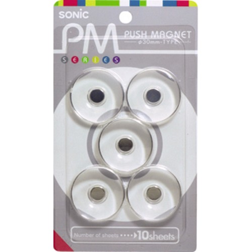 ソニック　プッシュマグネット　径30mm（透明）