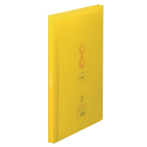 キングジム　クリアーファイル サイドイン ヒクタス（透明）　A4判タテ型/A3判ヨコ型兼用 60ポケット（黄）