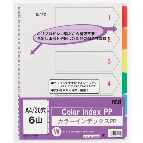 テージー　カラーインデックスPP　A4判タテ型 30穴