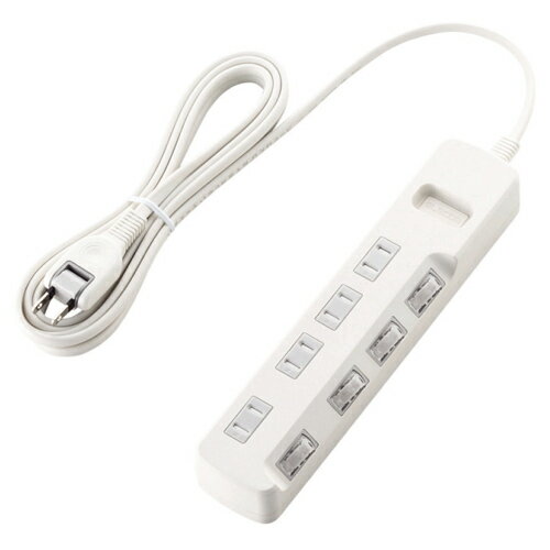 エレコム　省エネタップ 個別スイッチ ホコリシャッター付 4個口 3m ホワイト（ホワイト）