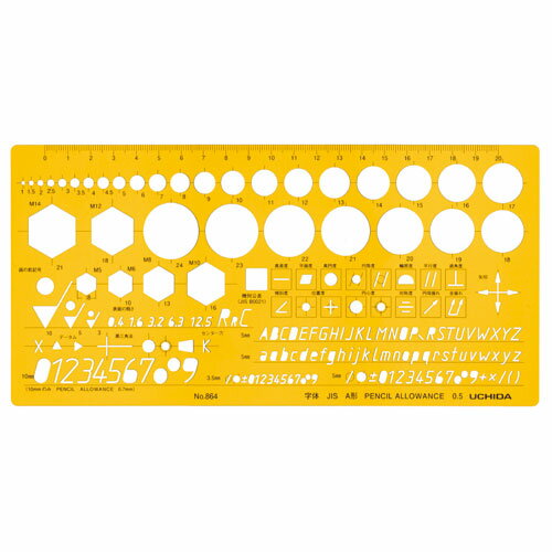 ウチダ　テンプレート　No864　No．864　機械記号定規