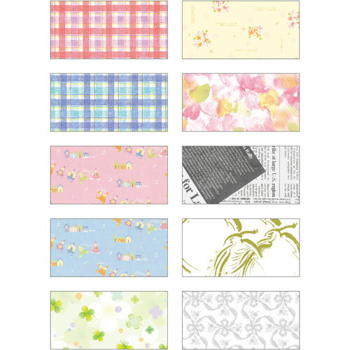 ササガワ 包装紙 ロールタイプ セット 2枚巻×30本 半才判 バラエティ10柄×各3本(タータンチェック 他)