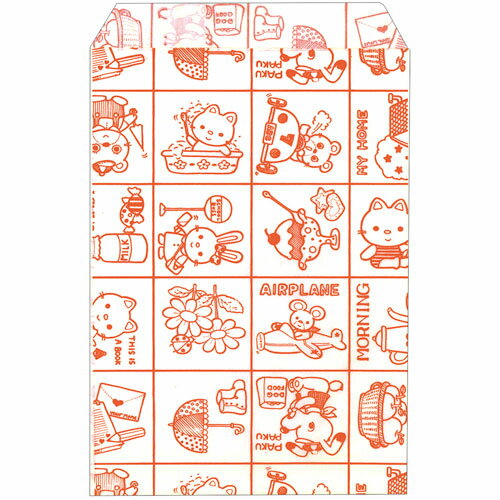 ササガワ　ギフトバッグ 平袋 ファンシー あか　200枚入り　横105×縦150mm(3)