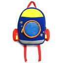 松村商店 リュックサック コスモロケット 宇宙 子ども用 保育園 幼稚園 ベルト固定 ワイヤー口(ブルー)