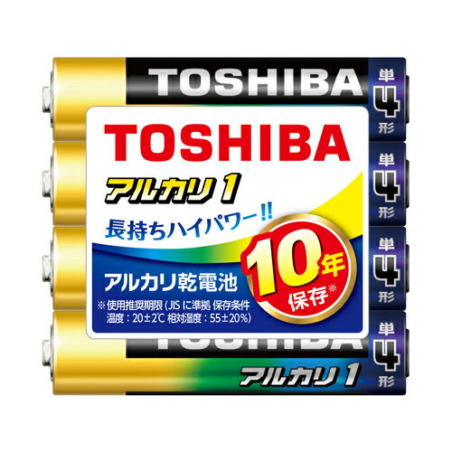 東芝　アルカリ乾電池　アルカリ1　単4形　シュリンクパック　LR03AN　4KP