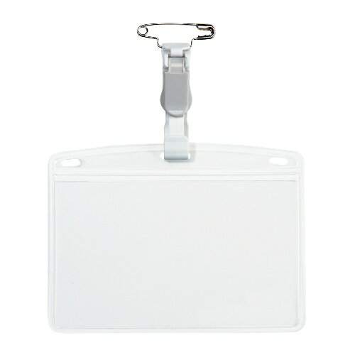 オープン　タッグ名札 プラクリップ PET プレート　ハードタイプ(硬質) 上から出し入れ ヨコ名刺サイズ..