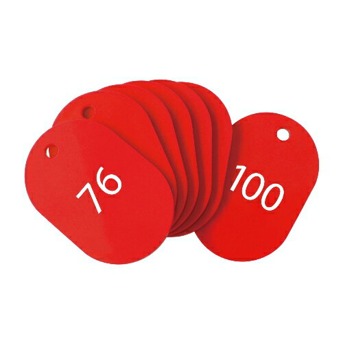 オープン　スチロール番号札　番号入　大（赤）