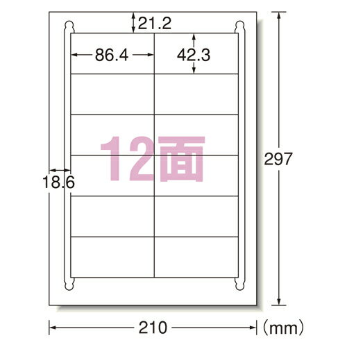エーワン　ラベルシール〈レーザープリンタ〉 マット紙（A4判）　1000枚入 規格:A4判12面