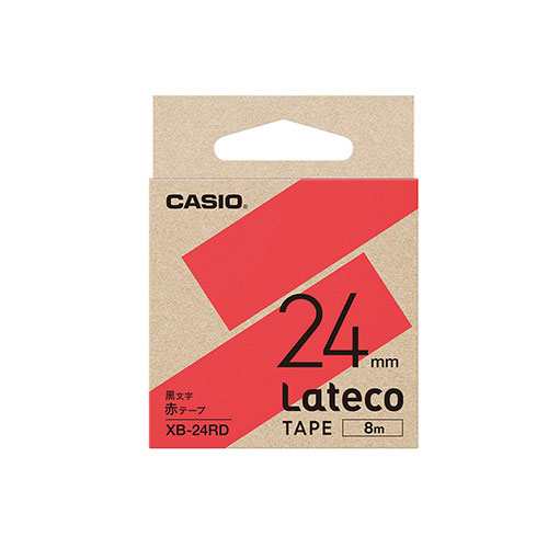 カシオ　ラベルライター　Lateco（テープ＝赤，文字＝黒）