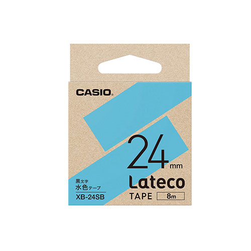 カシオ ラベルライター Lateco(テープ=水色,文字=黒)