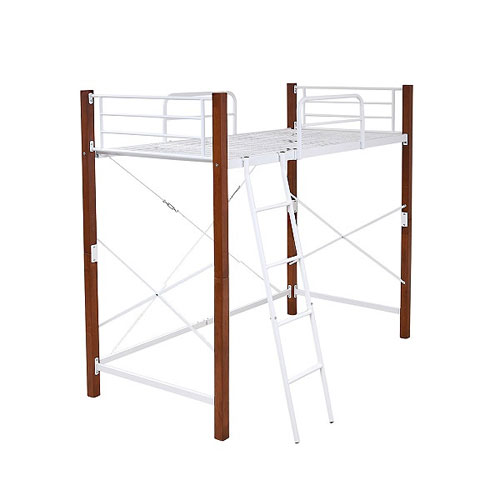 JKプラン　ミドルベッド ロフトベッド シングル ロータイプ 丈夫 新生活 一人暮らし（ホワイトブラウン）