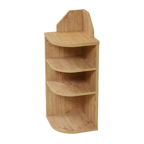 JKプラン　カウンター下収納 コーナーラック カントリーデザイン 三角ラック 3段 ラック キッチン下収納 収納（ナチュラル）