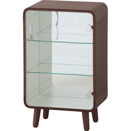 東谷　コレクションシェルフS ガラスケース 3段 背面ミラー PT-611BR