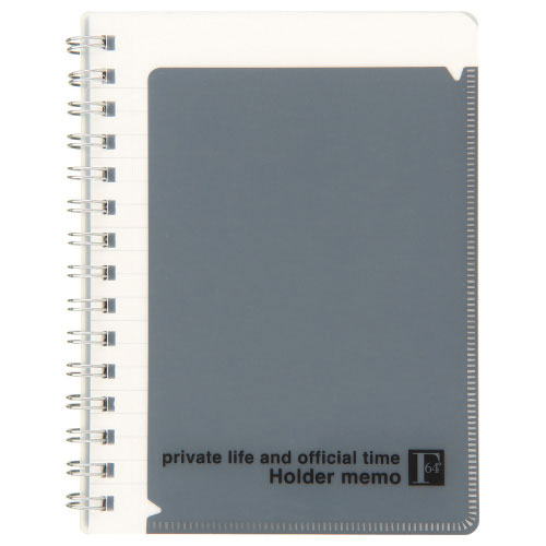 日本ノート　F.O.B COOP Wリングメモ ホルダー付 A6判 6mm罫