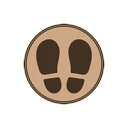 ヒサゴ フロア誘導シール 足型 丸(ブラウン)
