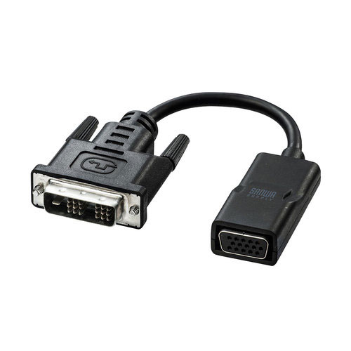 サンワサプライ　直送 DVI-VGA変換アダプタ 8cm（ブラック）