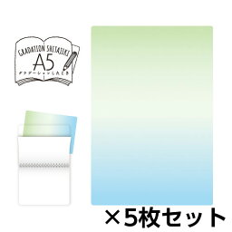 共栄プラスチック　グラデーションしたじきA5　下敷　下敷き　1セット（5枚入） （イエローグリーン～スカイ）