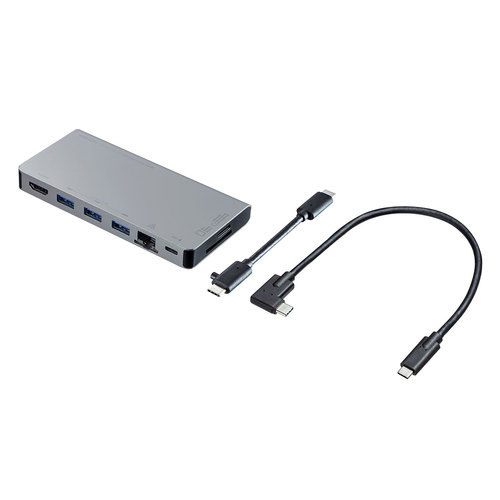 サンワサプライ　直送　USB　Type－Cドッキングハブ　HDMI、LANポート、カードリーダー搭載